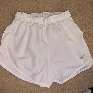 White Nike Running shorts